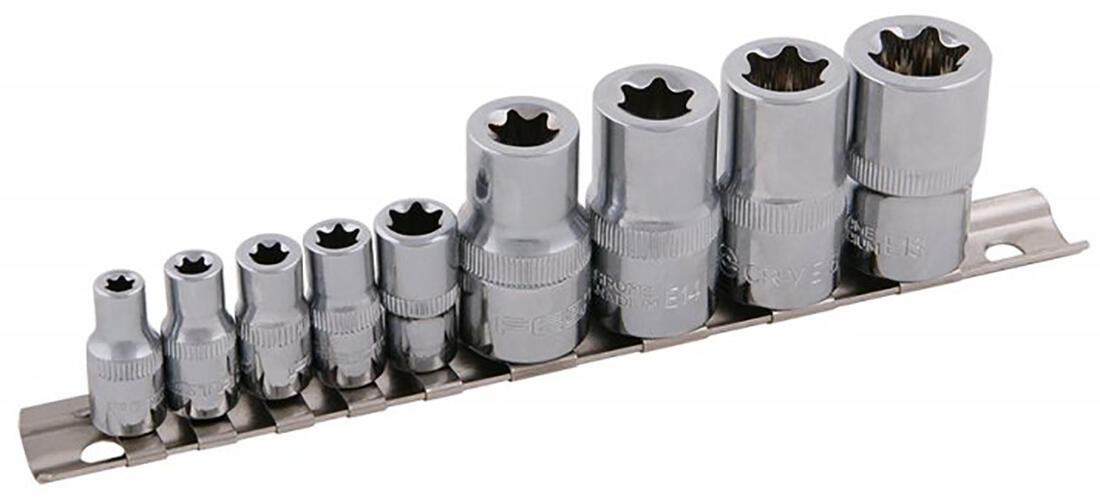 sada 1/4", 1/2"   9díl. hlavic TORX, E5-E18 FESTA
